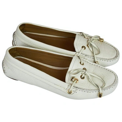 Pre-owned Giorgio Armani Leather Flats In White