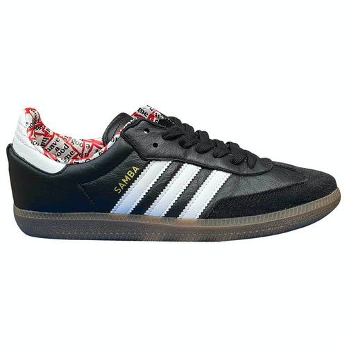 adidas samba black leather trainers