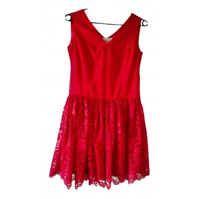 Pre-owned Ganni Red Cotton - Elasthane Dress