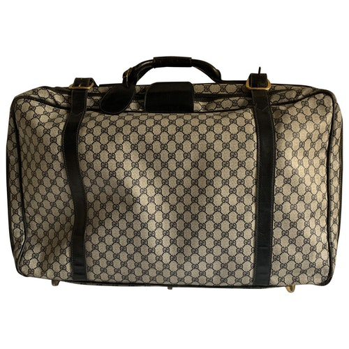 Pre-Owned Gucci Blue Cloth Travel Bag | ModeSens