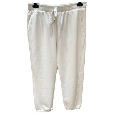 Pre-owned Max Mara White Cotton Trousers