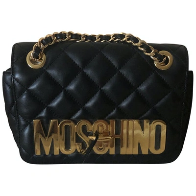 Pre-owned Moschino Biker Black Leather Handbag
