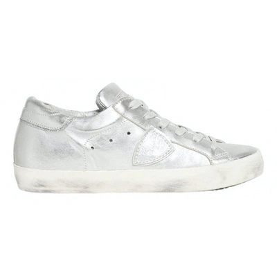 Pre-owned Philippe Model Silver Leather Trainers