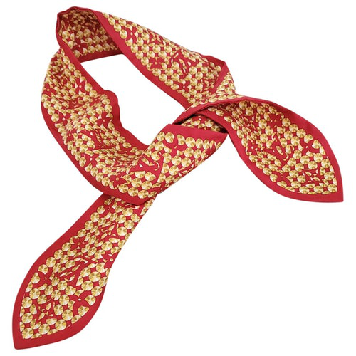 Pre-Owned Louis Vuitton Red Silk Scarf | ModeSens