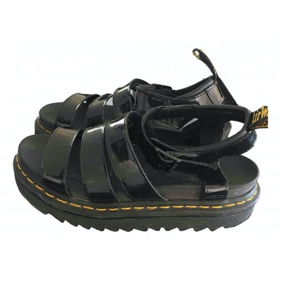 Pre-owned Dr. Martens' Black Patent Leather Sandals