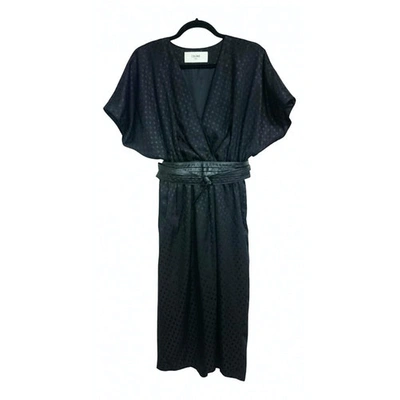 Pre-owned Celine Silk Mid-length Dress In Black