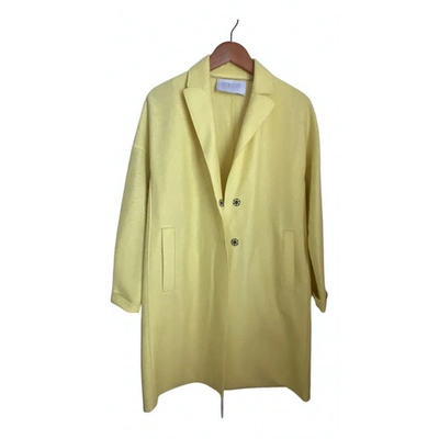 Pre-owned Harris Wharf London Yellow Wool Coat