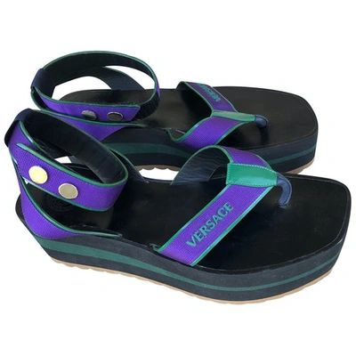 Pre-owned Versace Purple Cloth Sandals