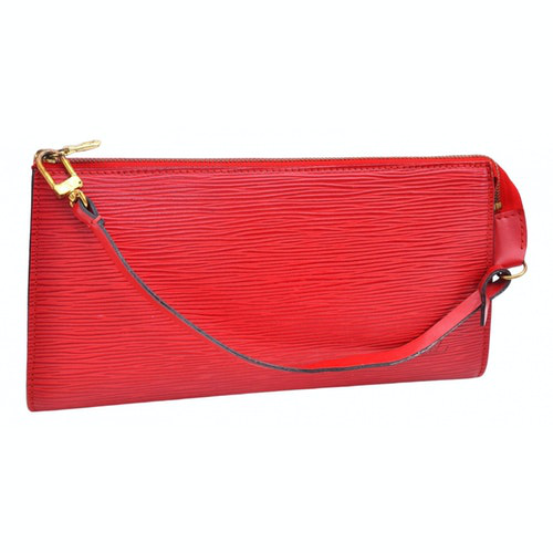 Pre-Owned Louis Vuitton Red Leather Clutch Bag | ModeSens