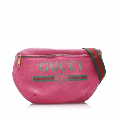 Pre-owned Gucci Pink Leather Belt Bag