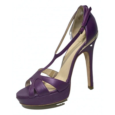 Pre-owned Versace Purple Leather Sandals