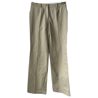 Pre-owned Celine Beige Cotton Trousers