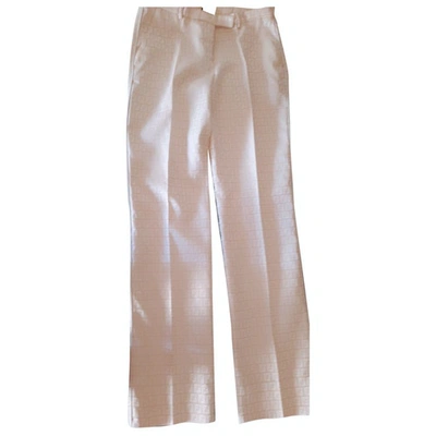 Pre-owned Fendi Ecru Cotton Trousers