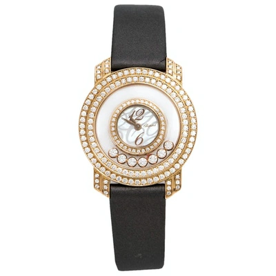 Pre-owned Chopard Happy Diamonds White Pink Gold Watch