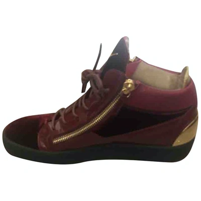 Pre-owned Giuseppe Zanotti Burgundy Suede Trainers