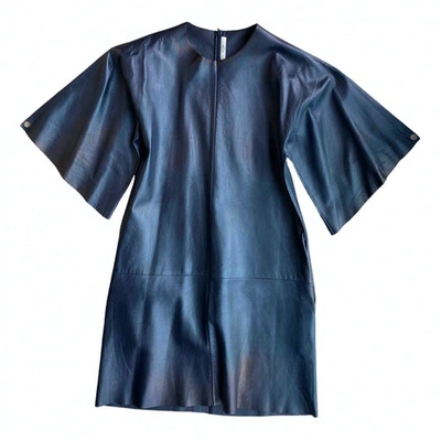 Pre-owned Celine Navy Leather Dress
