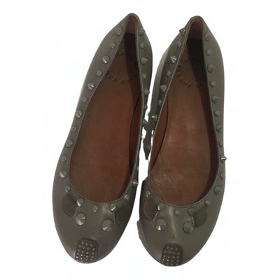 Pre-owned Marc Jacobs Grey Leather Ballet Flats
