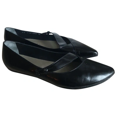 Pre-owned Robert Clergerie Black Leather Ballet Flats