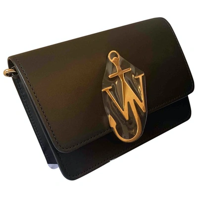 Pre-owned Jw Anderson Logo Black Leather Handbag