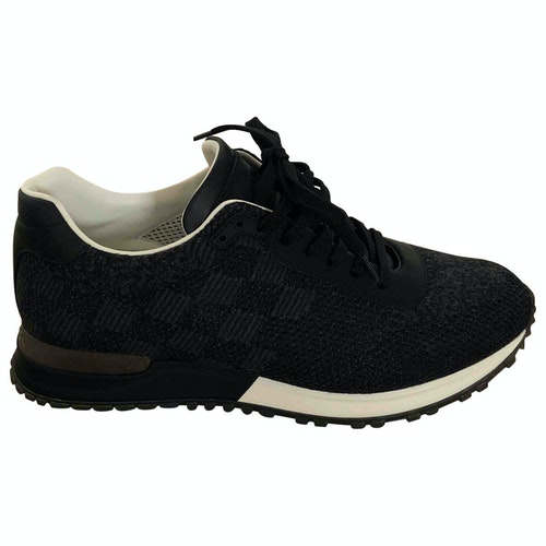 Pre-Owned Louis Vuitton Lv Trainer Black Cloth Trainers | ModeSens
