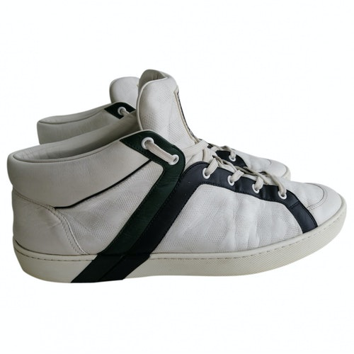 Pre-Owned Louis Vuitton White Leather Trainers | ModeSens