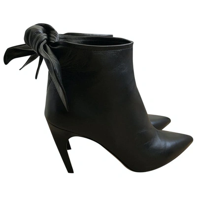 Pre-owned Dior Black Leather Ankle Boots