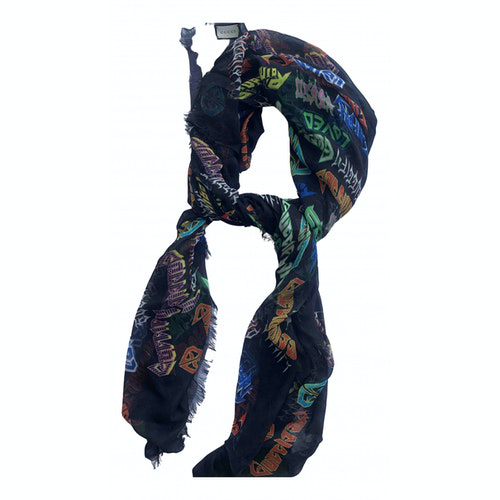 PreOwned Gucci Black Cotton Scarf ModeSens