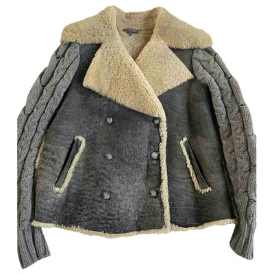 Pre-owned Alexander Mcqueen Grey Shearling Jacket