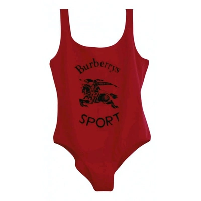 Pre-owned Burberry Red Lycra Swimwear
