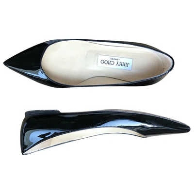 Pre-owned Jimmy Choo Black Patent Leather Ballet Flats
