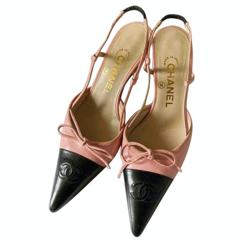 PreOwned Chanel Slingback Pink Leather Heels ModeSens