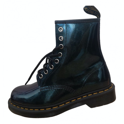 Pre-Owned Dr. Martens 1460 Pascal (8 Eye) Metallic Patent Leather Ankle Boots | ModeSens