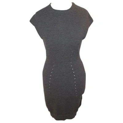 Pre-owned Alexander Wang Wool Mini Dress In Anthracite