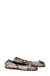 Tory Burch Minnie Leather Ballet Flats In Warm Roccia
