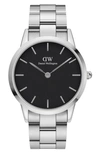 Daniel Wellington Iconic Bracelet Watch, 40mm In Silver/ Black