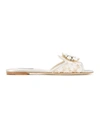 Dolce & Gabbana Rainbow Lace Brooch-detail Sandals In Metallic