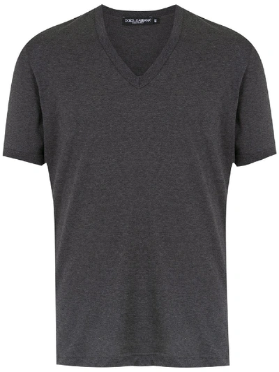 Dolce & Gabbana V-neck T-shirt In Grey