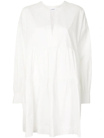 Anine Bing Addison Tiered Cotton Dress In White