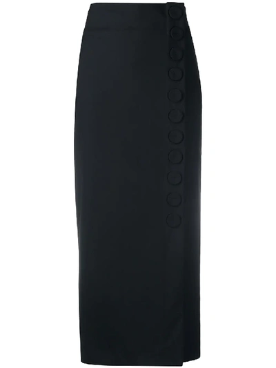 Pierantoniogaspari High-rise Midi Skirt In Black