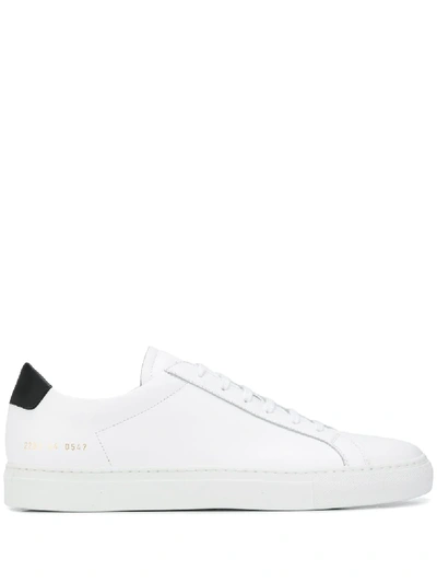 Common Projects White Retro Low Sneakers In White,black