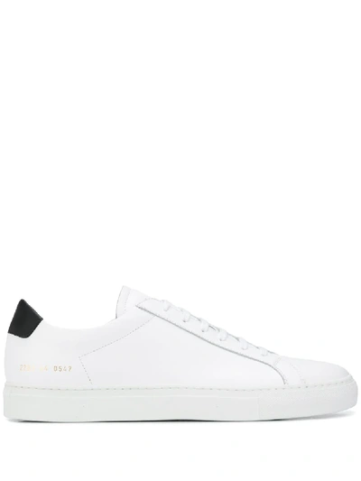 Common Projects White Retro Low Sneakers In White / Black