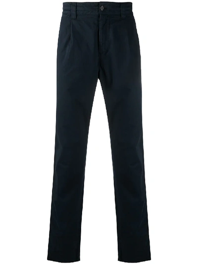 Aspesi Mid-rise Straight-leg Trousers In Navy