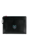 KENZO TIGER-EMBROIDERED CLUTCH