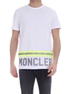 MONCLER FLUORESCENT AND REFLECTIVE DETAILS T-SHIRT IN WHITE