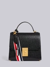 THOM BROWNE BLACK PEBBLED CALFSKIN MRS. THOM FLAP CROSSBODY BAG,FAP238A0019814831203