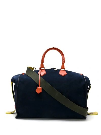 Dolce & Gabbana Leather Holdall In Blue