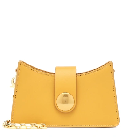 Elleme Baguette Mini Leather Shoulder Bag In Yellow