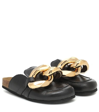 JW ANDERSON EMBELLISHED LEATHER SLIPPERS,P00485601