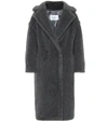 Max Mara Teddy Bear Icon Oversized Wool, Alpaca And Silk-blend Coat In Grey