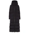 Moncler Goelo Long Matte Nylon Puffer Jacket In Black